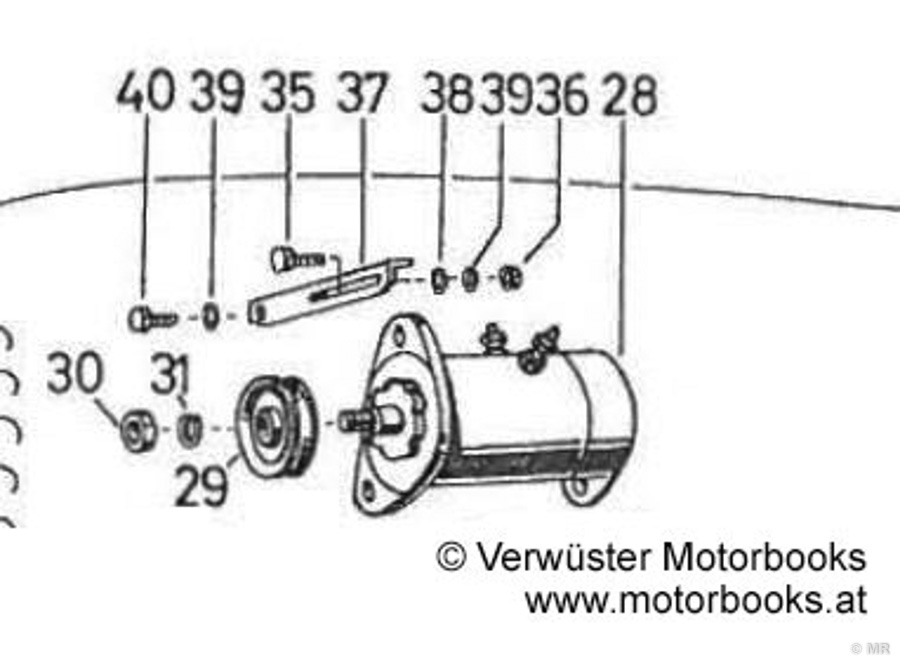 Steyr 288: originaler Riemenspanner im Ersatzteilverzeichnis (Â© Verwüster Motorbooks Verlag)